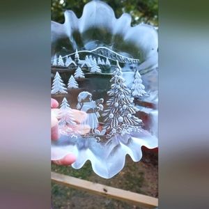 Mikasa Christmas story bon bon plate or candy dish